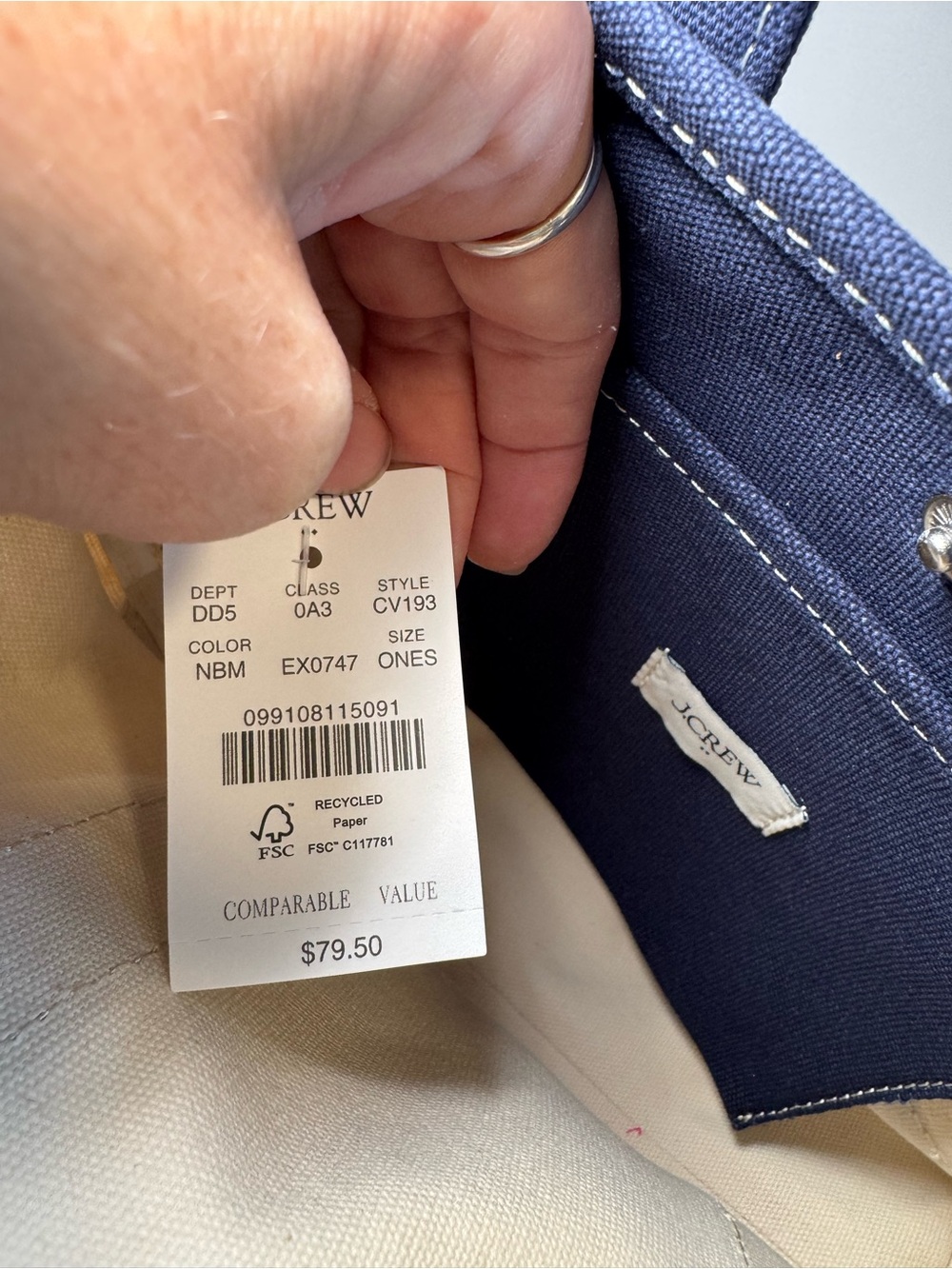 J Crew mini canvas tote NWT - Picture 6 of 10